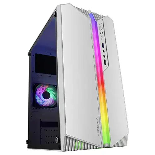 Mars Gaming MCS1W Caixa de PC MicroATX Ultra-Compacta Branca ARGB