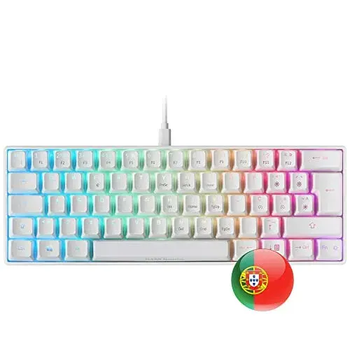 Mars Gaming MKMINI White 60% Mechanical RGB Wireless Preto