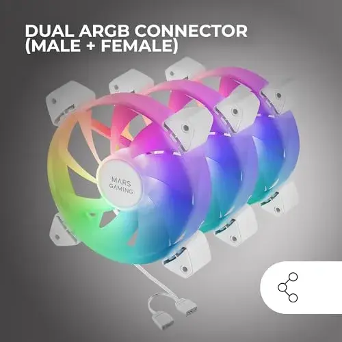 Mars Gaming ventoinha para PC 120mm ARGB Rainbow Sem Moldura