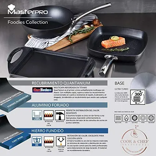 Masterpro Frigideira Alumínio Forjado 28cm Preta