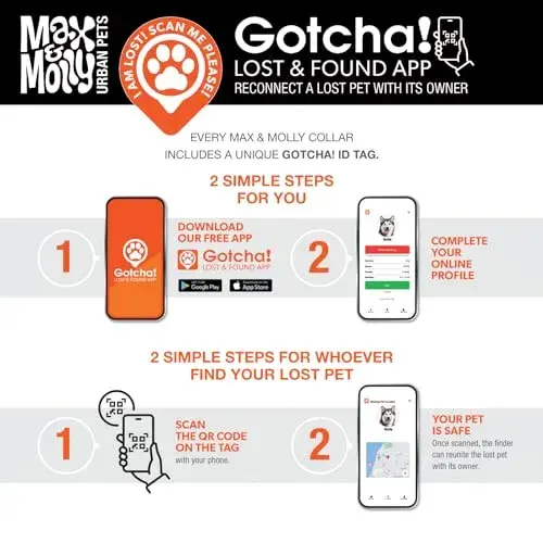 Max & Molly Coleira de Nylon com Etiqueta Inteligente QR