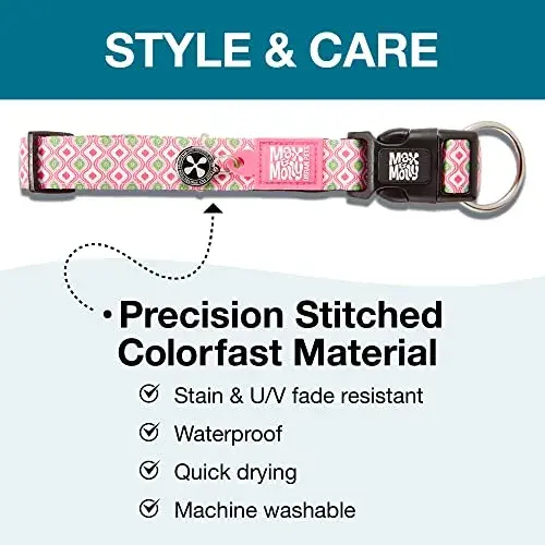 Max & Molly Coleira Smart ID Retro Pink Tamanho L