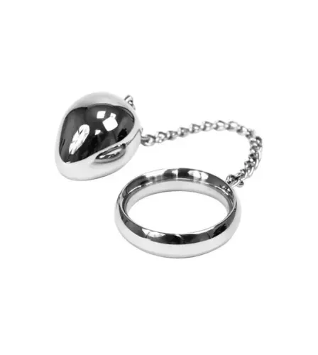 Metal Hard Cock Ring Hard Metal 40mm Chain Bead