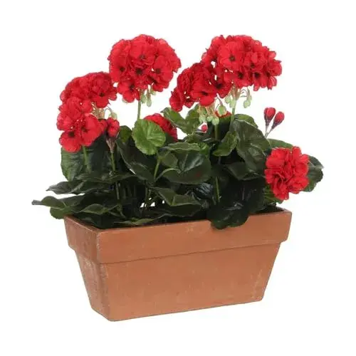 Mica Decorations Vaso Planta Decorativa PVC Vermelho 29x13x40 cm