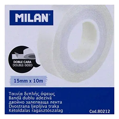 Milan Fita-Cola Transparente de Dupla Face 15x10m