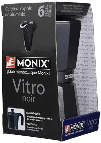 Monix Vitro Noir Alumínio Cafeteira de Café Espresso