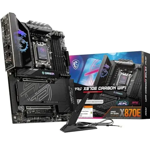 MSI MPG X870E CARBON WIFI Motherboard AMD X870E ATX Preto Wi-Fi 7, 5G LAN