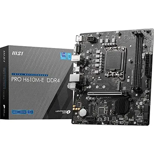 MSI PRO H610M-E DDR4 Intel H610 64GB Preto Motherboard com som 7.1