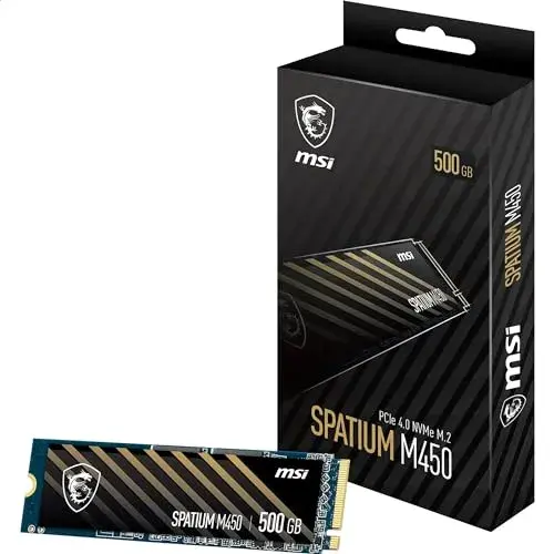 MSI Spatium M450 500GB SSD M.2 PCIe 4.0 Preto