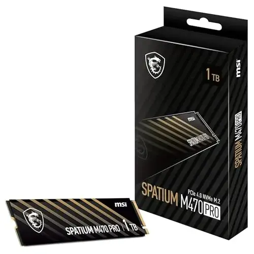 MSI SPATIUM M470 PRO 1TB SSD NVMe 6000MB/s Preto