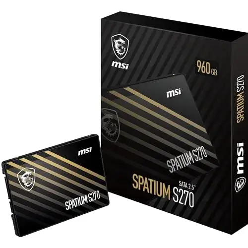 MSI Spatium S270 960GB SSD SATA3 Preto/Branco