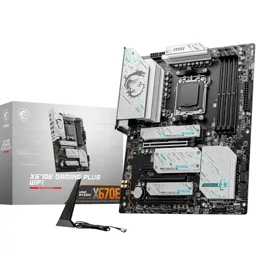 MSI X670E Gaming Plus WiFi ATX Motherboard Preto suporte DDR5 e PCIe 5.0