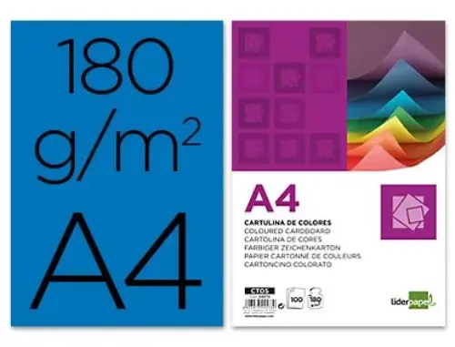 Cartolina 180g/m² Azul A4 100 folhas