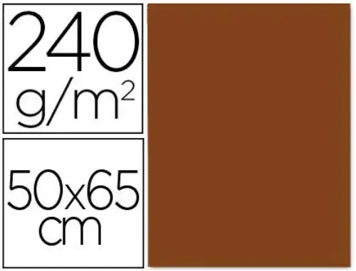 Cartolina 240G/M² castanho escolar 50×65 cm 25Fls