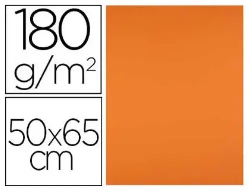 Cartolina 180g/m² laranja 50x65cm 25 un
