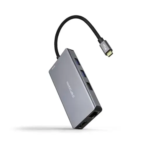 Nanocable 10.16.1009 Hub 9 em 1 USB-C com Adaptador Ethernet, HDMI, USB-A e Leitor de Cartões