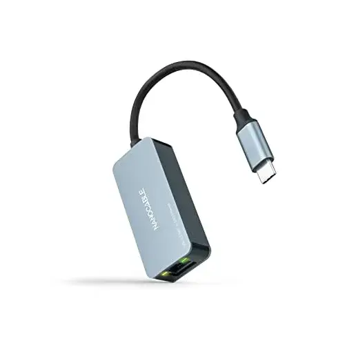 Nanocable Conversor USB-C LAN 2.5G 3.2 Gen 1 Cinza