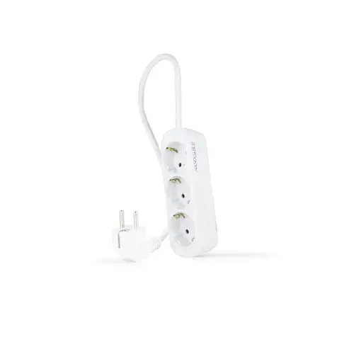 Nanocable Extensão Elétrica 1,4m com 3 Tomadas Branco