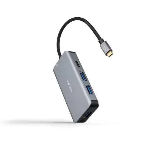 Nanocable Hub 5-EM-1 USB-C 3.2 com 3 portas USB-A e 2 USB-C