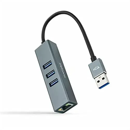Nanocable Hub USB 3.0 a Ethernet Gigabit 3 portas