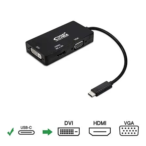 Nanocable Conversor USB-C para VGA DVI HDMI 10cm