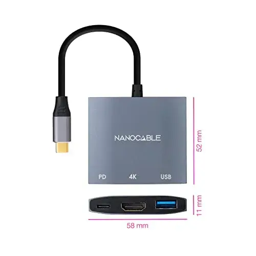 Nanocable Nanocable USB-C para HDMI 15cm Macho-Fêmea
