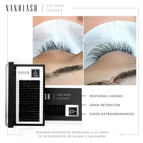 Nanolash Extensões de Pestanas Postiças 0.10 Curvatura C, 6-13 mm
