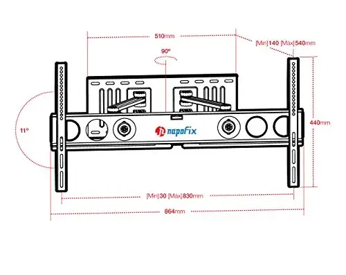 Napofix Suporte para LCD Giratório 42-90″ Preto