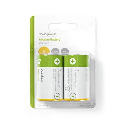 Nedis Pilha Alcalina D 1500mAh Blister 2 Un.