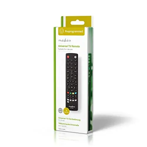 Nedis TVRC2140BK Comando Universal pré-programável 4 Dispositivos Preto