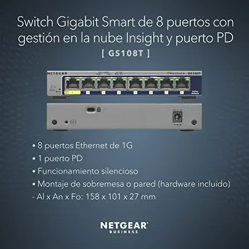 Netgear GS108T Switch de Rede Gigabit 8 Portas