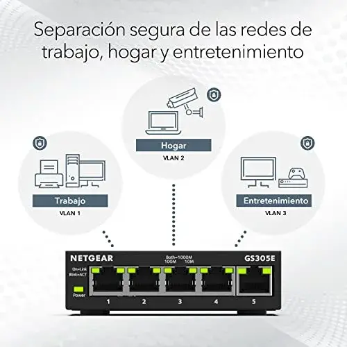 Netgear GS305E Switch de Rede Gigabit Ethernet 5 Portas