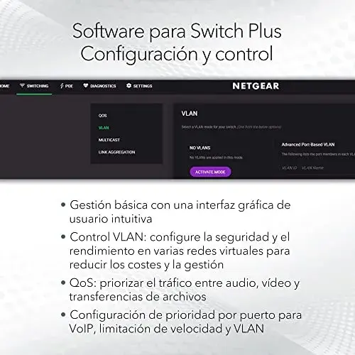Netgear GS308EP Switch de Rede Gigabit 8 portas PoE