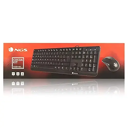 NGS Cocoa Kit Teclado com Fios Preto Com Fios