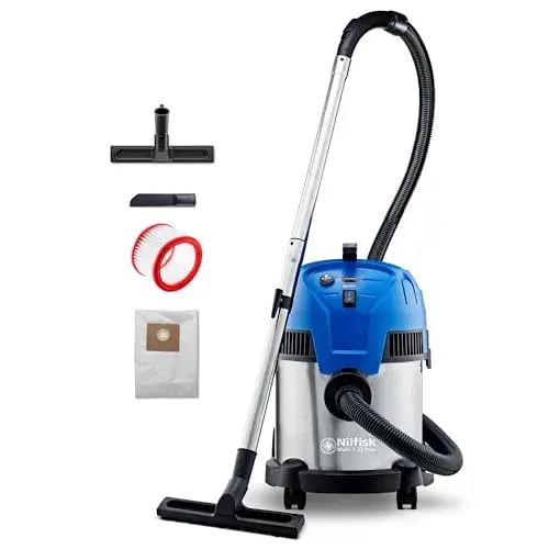 Nilfisk Multi II 22 Inox 1400W Aspirador de Tambor com Funções de Sucção e Sopro