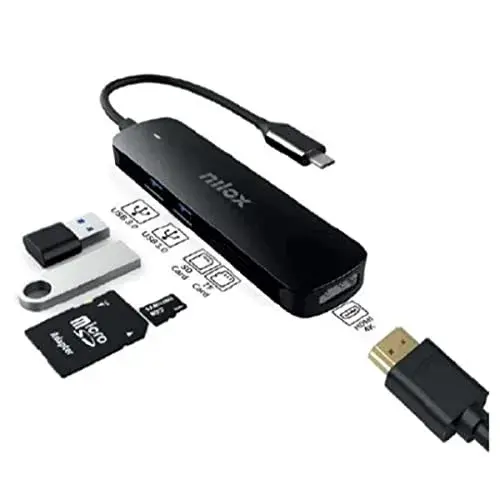 Nilox Hub USB-C HDMI 2x USB 3.0 SD TF