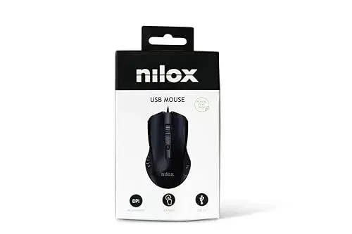 Nilox MOUSB1013 Rato USB 2400 Dpi Cabo Preto