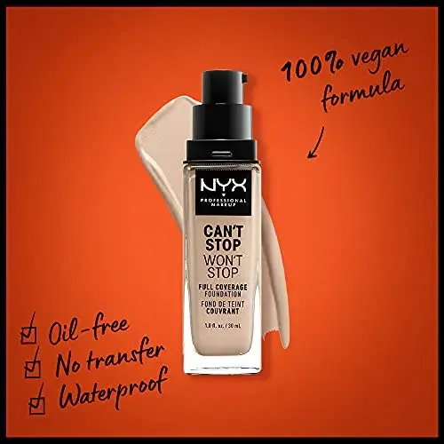NYX Can’t Stop Won’t Stop Base Líquida Alabaster 30ml Cobertura Total