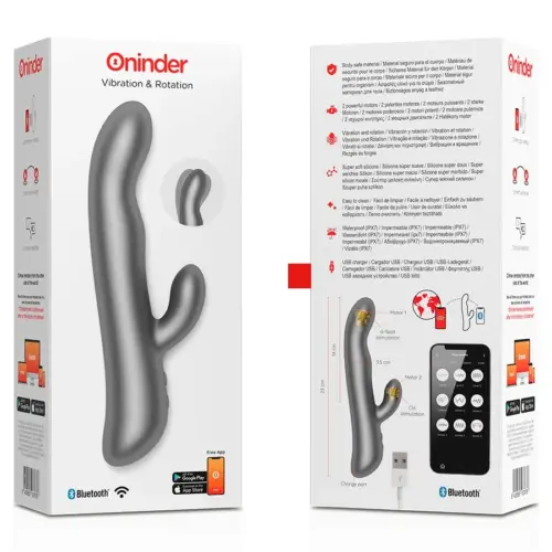 Oninder Vibração e Rotaçãp Black 10 níveis silicone preto