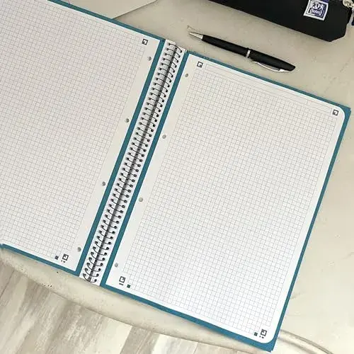 Oxford Caderno A4 Espiral 80 folhas Quadriculado 5×5