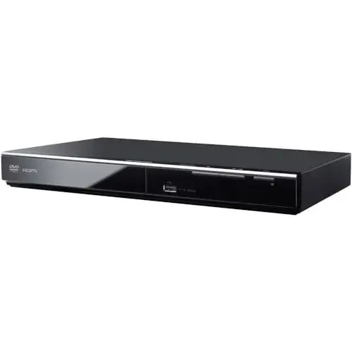 Panasonic DVDS700EGK HD DVD Reprodutor compatível com Xvid, reprodução de slides em JPEG com música MP3, resolução até 1080p, design à prova de pó, digitalização progressiva Preto