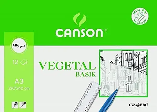 Papel Vegetal 90g A3 12 un