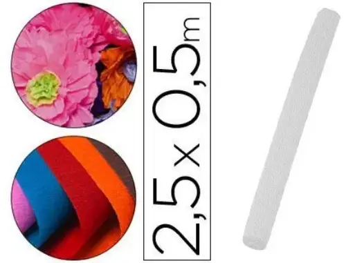 Papel Crepe Branco 50cm 2,5m