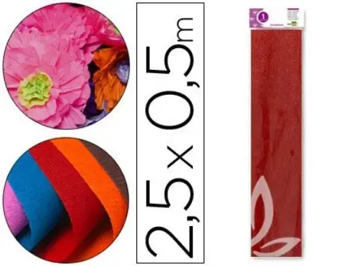 Papel Crepe Vermelho Metalizado 25cm 2.5m
