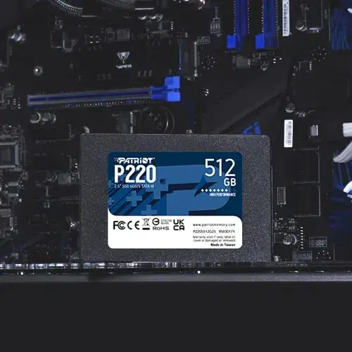 Patriot P220 SSD 512GB SATA III Preto 550MB/s