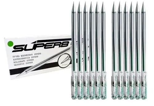 Pentel BK 77 Verde Caneta Esferográfica 12 unidades