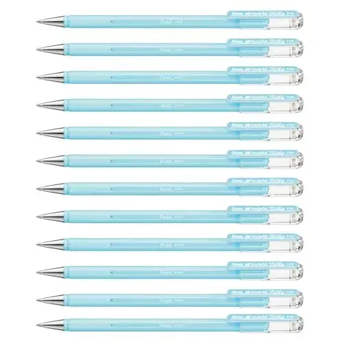 Pentel Caneta de Gel Azul Pastel 0,8 mm Traço Fino