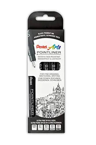 Pentel Marcador Pointliner Preto Ponta frisada