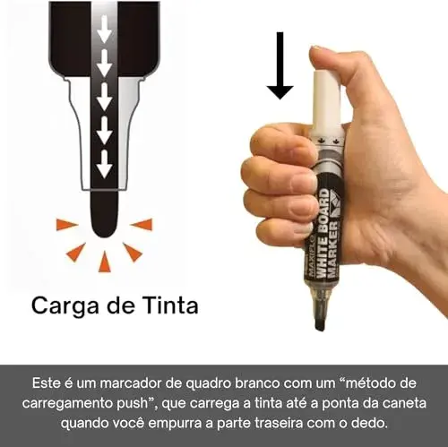 Pentel Marcador Quadro Branco Preto 12 Un.