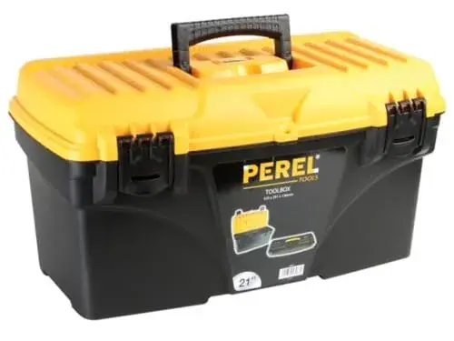 Perel Caixa de Ferramentas 21″ com Pega Ergonômica e Bandeja Removível